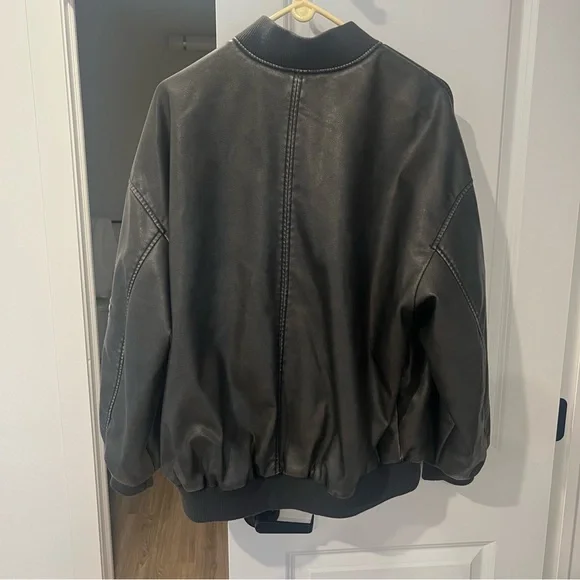 Zara Oversized Faux Leather Bomber Jacket - Picture 8 of 10